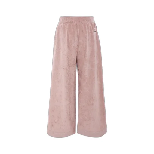 Moncler Enfant Logo Patch Velour Trousers