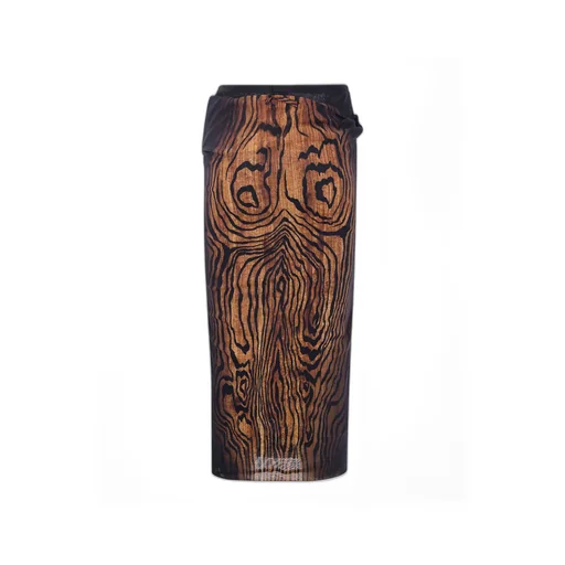 Wood-Print Draped Skirt