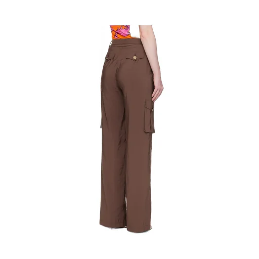 Versace Jeans Couture Crinkled-Finish Belted Cargo Pants