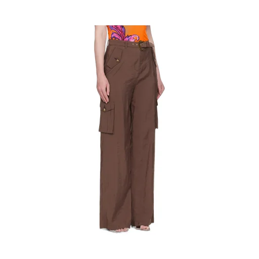 Versace Jeans Couture Crinkled-Finish Belted Cargo Pants