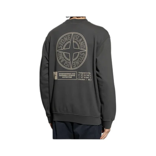Stone Island Logo Printed Crewneck Sweatshirt