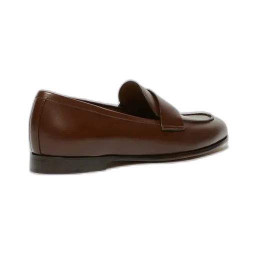 Semi-Glossy Leather Moccasins