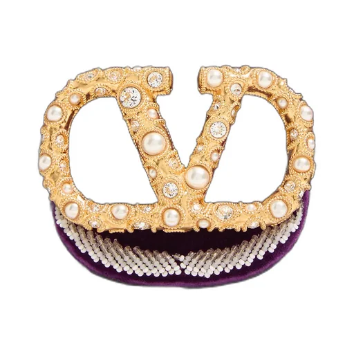Valentino Garavani Locò Small Embroidered Shoulder Bag With Jewel Logo