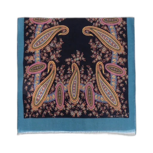 Etro Paisley Printed Raw Edge Scarf