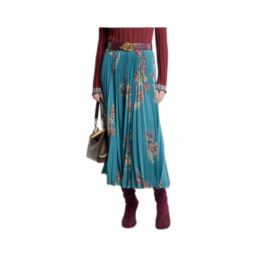 Pleated Sable Skirt With Print