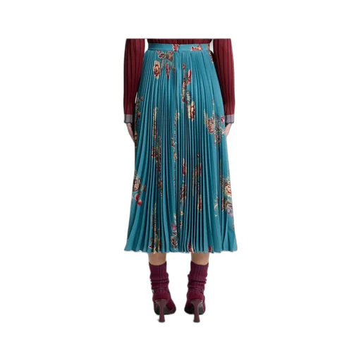 Pleated Sable Skirt With Print