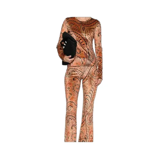 Paisley-Print Velvet Top