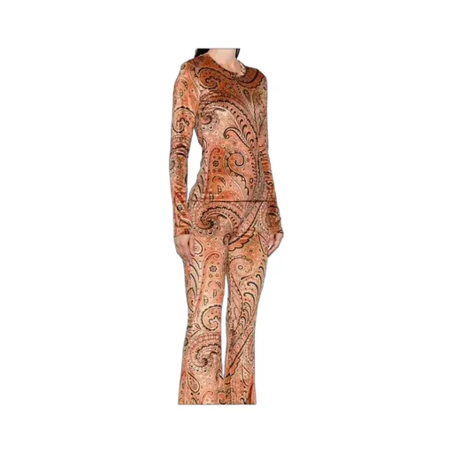 Paisley-Print Velvet Top