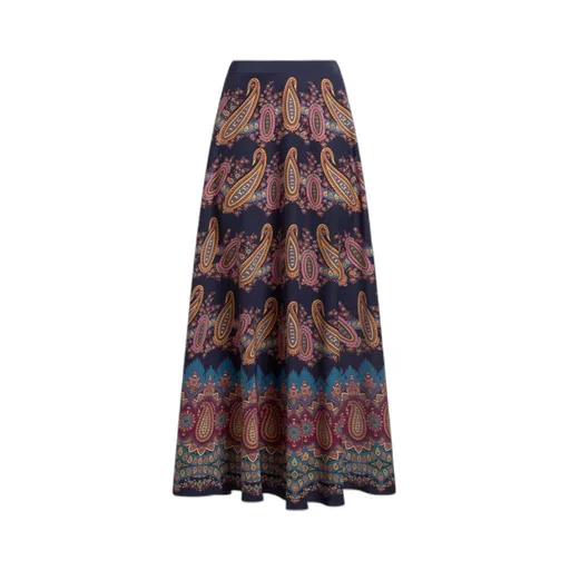 Etro Paisley-Printed Pleated Maxi Skirt