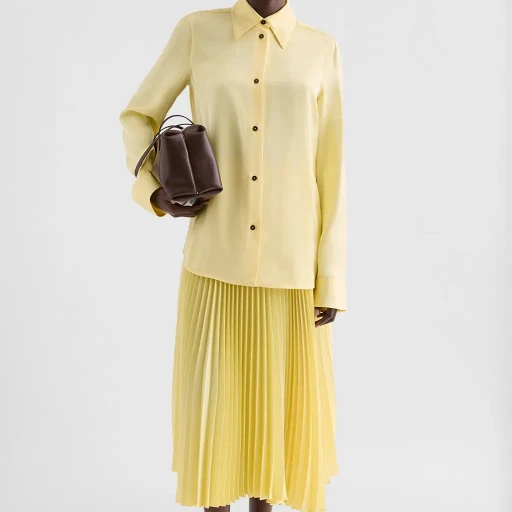 Technical Twill Pleated Skirt