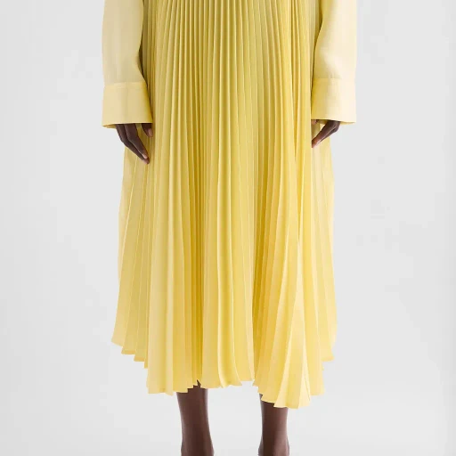 Technical Twill Pleated Skirt