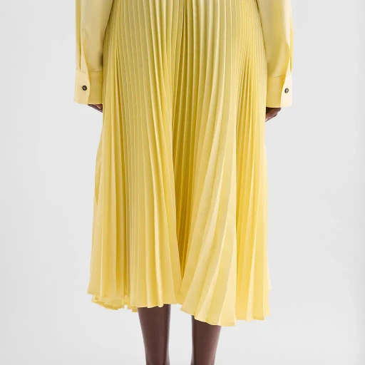 Technical Twill Pleated Skirt