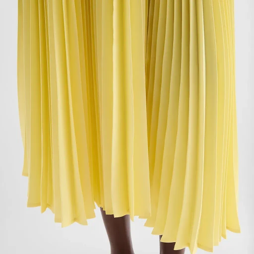Technical Twill Pleated Skirt
