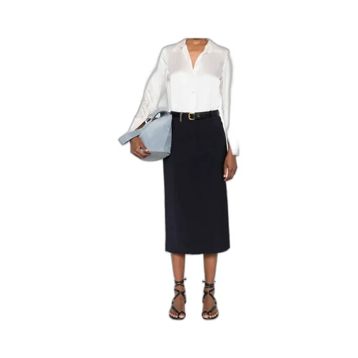 Belt-Loops Midi Skirt