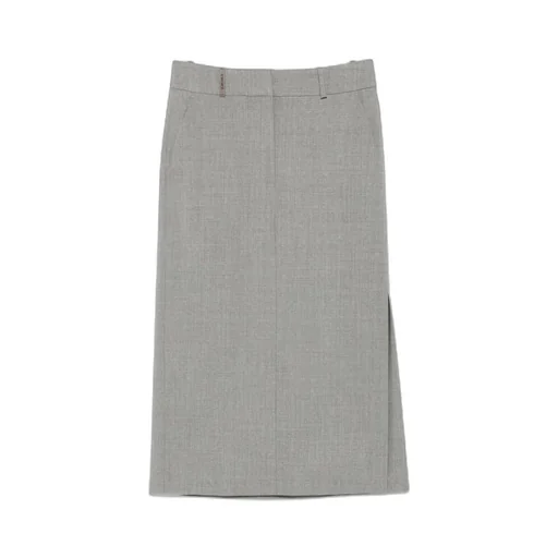 Welt-Pockets Midi Straight Skirt