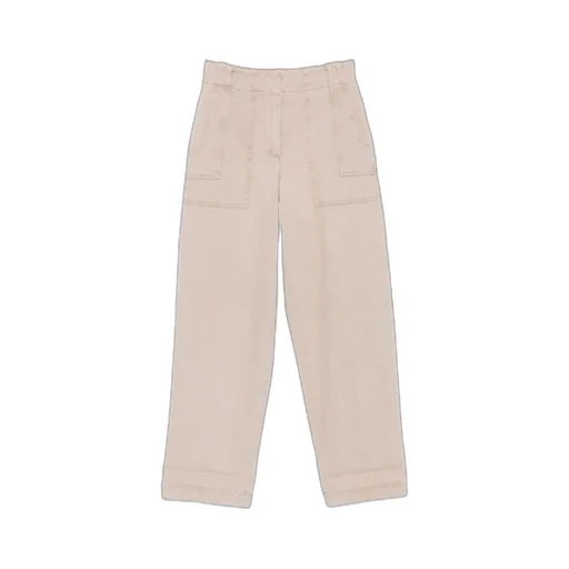 Pocket-Cuffed Cropped Trousers