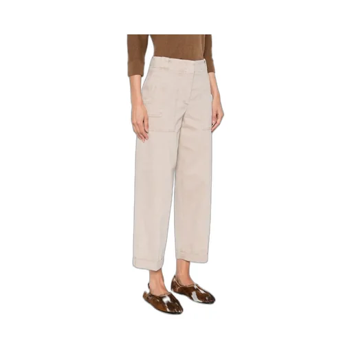 Pocket-Cuffed Cropped Trousers