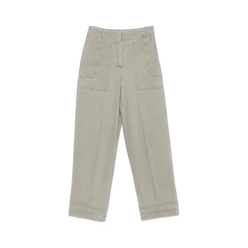 Patch-Pockets Cropped Trousers