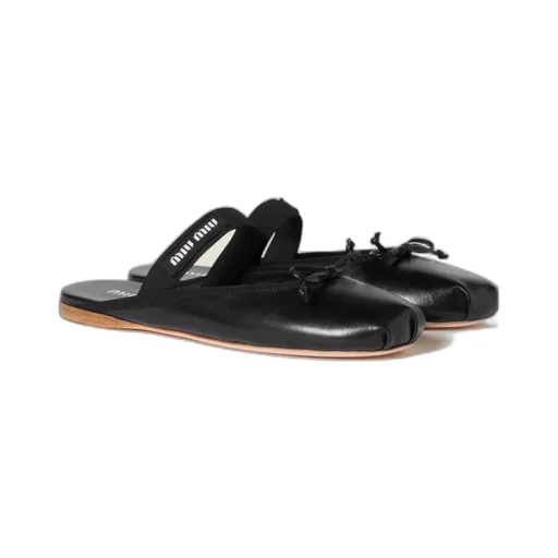 Miu Miu Bow-Detailed Slip-On Sandals