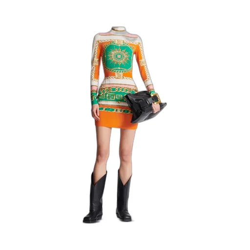 Balmain Foulard Pattern Short Printed Bodycon Dress