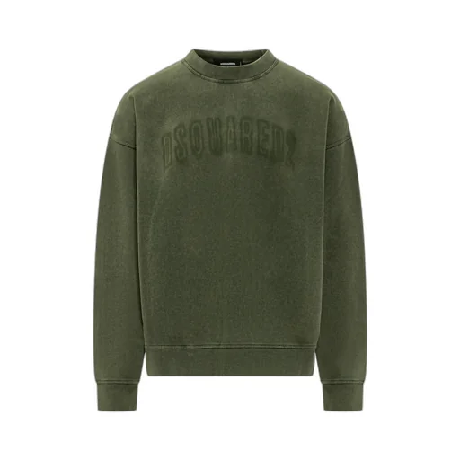 Dsquared2 Loose Fit Raw Edge Crewneck Sweatshirt