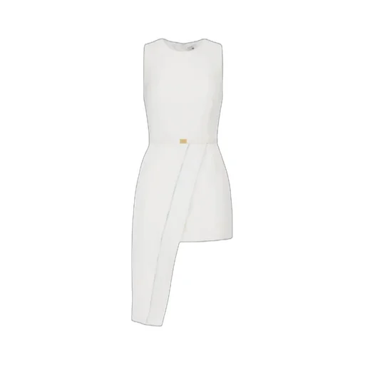 Dress In Lightweight Crepe Fabric With Tuxedo Details
