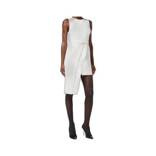 Dress In Lightweight Crepe Fabric With Tuxedo Details