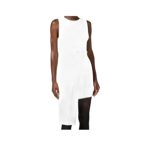 Dress In Lightweight Crepe Fabric With Tuxedo Details
