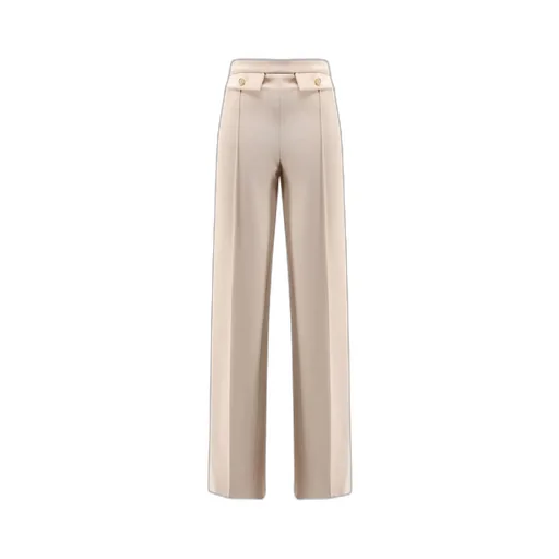 Button-Detailed Flared Trousers