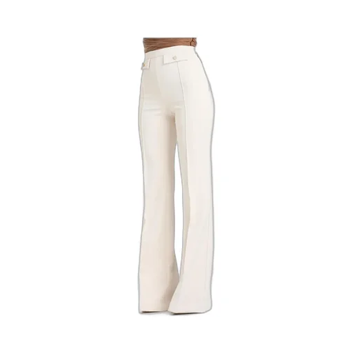 Button-Detailed Flared Trousers