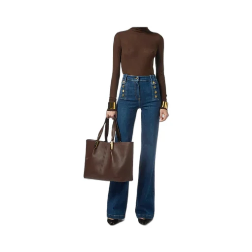 Button-Detailed Jeans