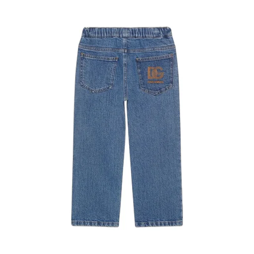 Logo-Embroidered Elastic-Waist Jeans