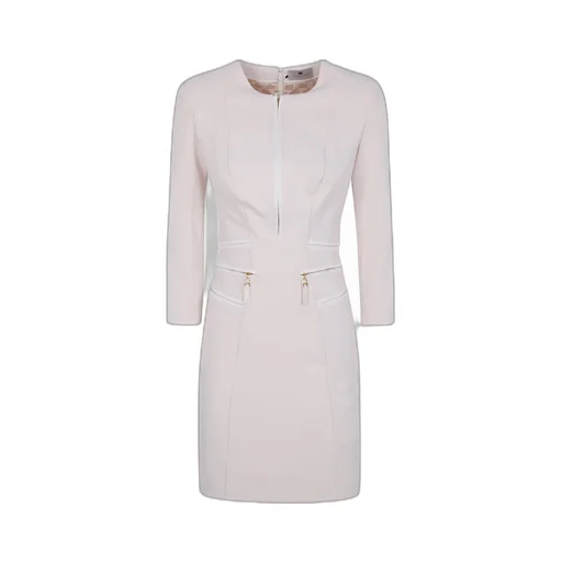 Zip-Trimmed Pocket Midi Dress