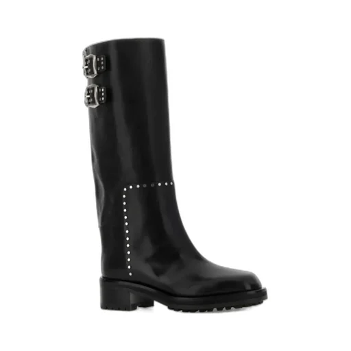 Jimmy Choo Brooklyn Studded Buckle Detailed Boots