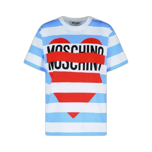 Moschino Jeans Logo Printed Striped T-Shirt
