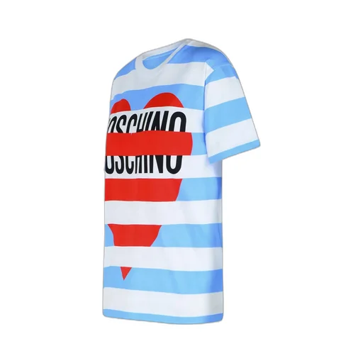 Moschino Jeans Logo Printed Striped T-Shirt