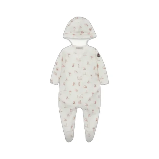 Moncler Enfant All-Over Patterned Crewneck Rompers