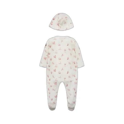 Moncler Enfant All-Over Patterned Crewneck Rompers