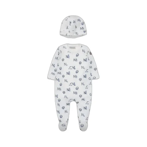 Moncler Enfant All-Over Patterned Crewneck Rompers