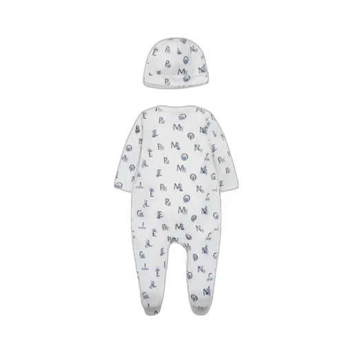 Moncler Enfant All-Over Patterned Crewneck Rompers