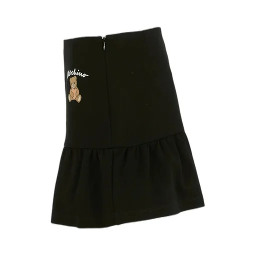 Teddy Bear-Embellished Ruffled Skirt
