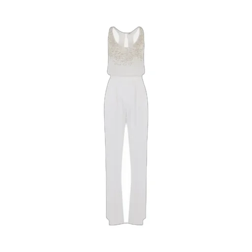 Elisabetta Franchi Georgette Crpe Embellished Jumpsuit