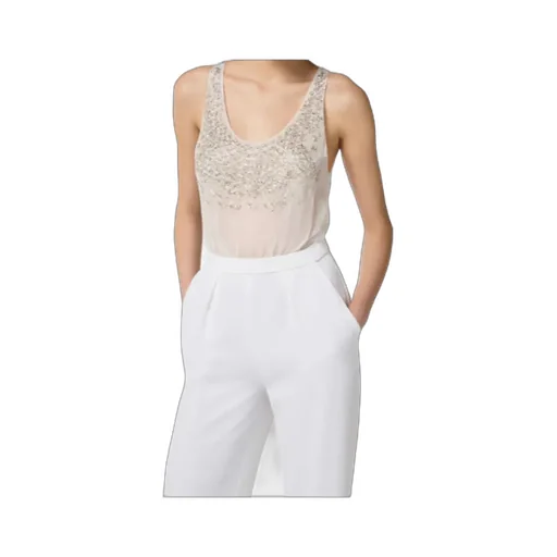 Elisabetta Franchi Georgette Crpe Embellished Jumpsuit