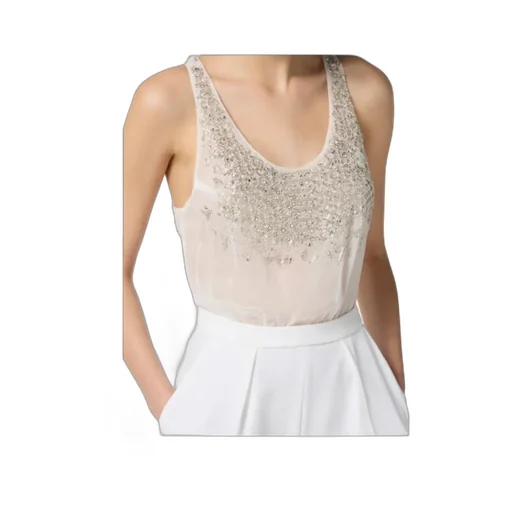 Elisabetta Franchi Georgette Crpe Embellished Jumpsuit