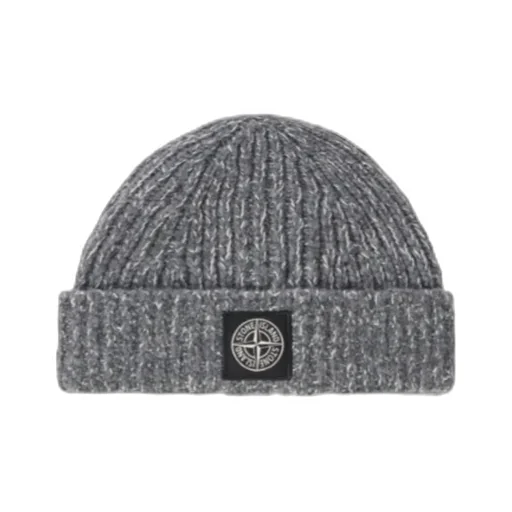 Stone Island Logo Patch Knitted Beanie