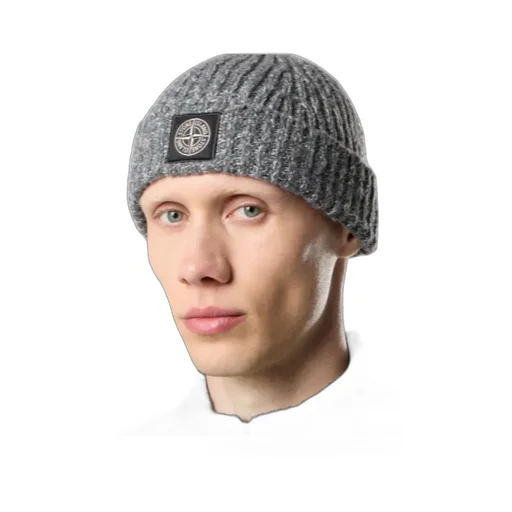 Stone Island Logo Patch Knitted Beanie