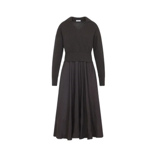 Sparkle-Knit A-Line Midi Dress