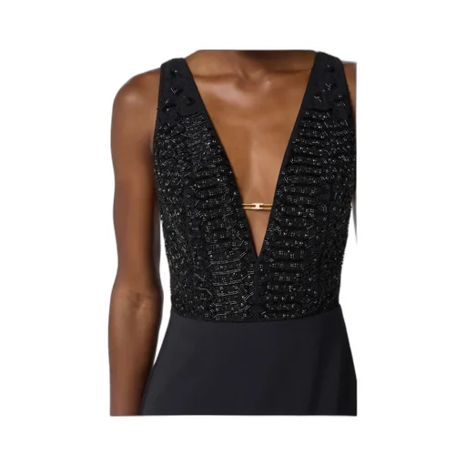 Elisabetta Franchi V-Neck Red Carpet Dress
