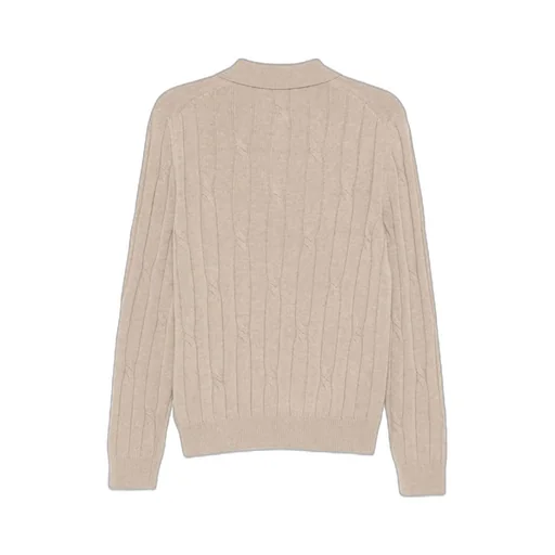 Cable-Knit Polo Shirt