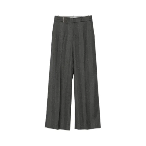 Peserico Herringbone Wide Leg Trousers